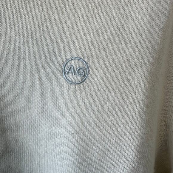 NWOT AG Green Label Half Zip Sweater M Cashmere Blend Cream Soft Luxury Knit - Picture 3 of 8